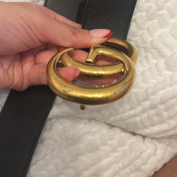 GUCCI | BLACK GG MARMONT LEATHER BELT | Size 83/34 - Picture 10 of 15